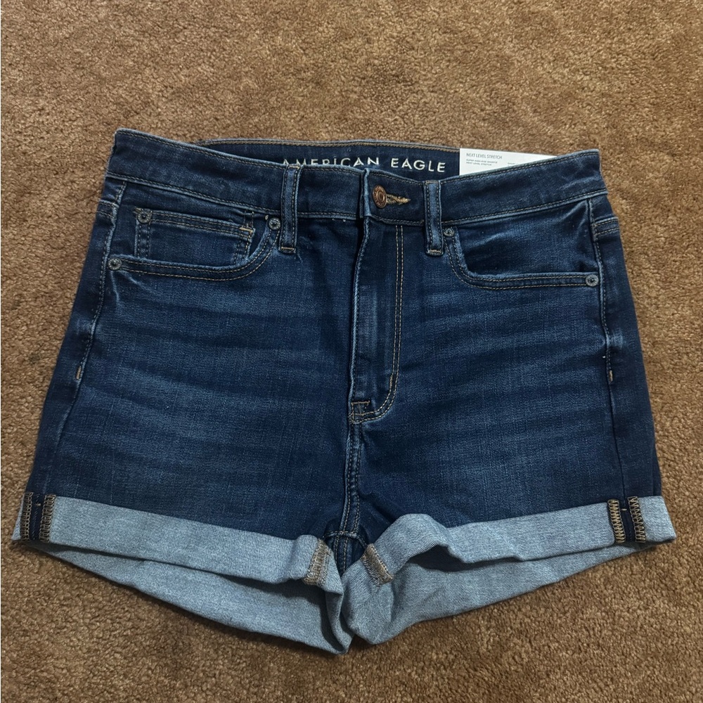 American Eagle Next Level Super high Waisted Denim Short Shorts